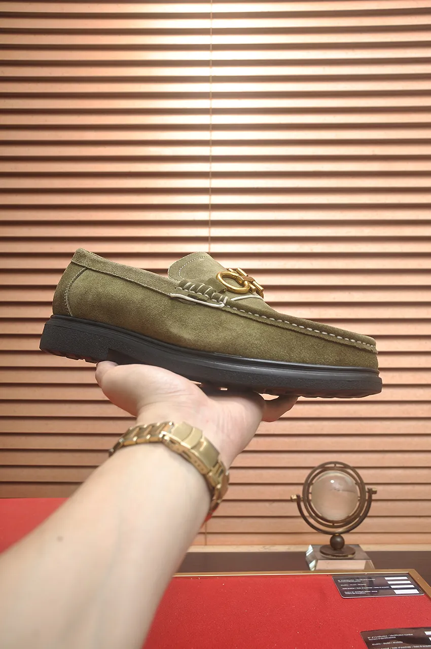 Men's shoes 💰440💶[Ferragamo/Ferragamo] The latest model in the counter. Original imported high-quality cowhide with open sides + imported 🐂 water-dyed cowhide lining + original luxury metal buckle + original combined outsole. No pressure for comparison. 38--45 (45 is custom-made and cannot be returned or exchanged)